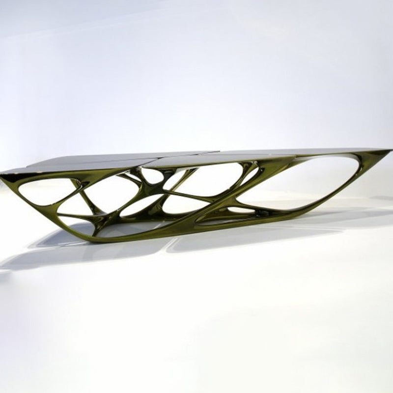 Acrylic Modern Pedestal Free-Form 1 Coffee Table for Bedroom