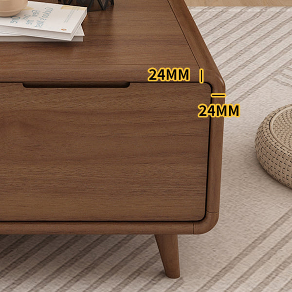 4 Legs Contemporary No Distressing Coffee Table with Storage Shelf