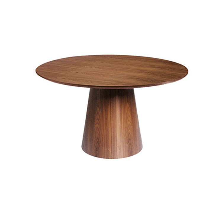 Solid Wood No Distressing Modern Pedestal Round Coffee Table