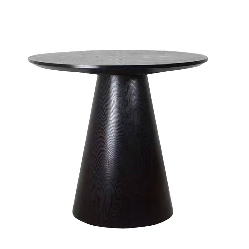 Solid Wood No Distressing Modern Pedestal Round Coffee Table