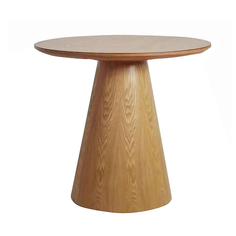 Solid Wood No Distressing Modern Pedestal Round Coffee Table