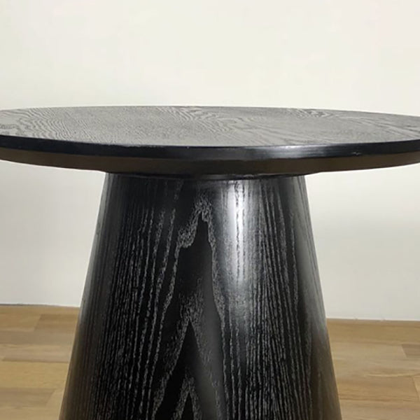 Solid Wood No Distressing Modern Pedestal Round Coffee Table