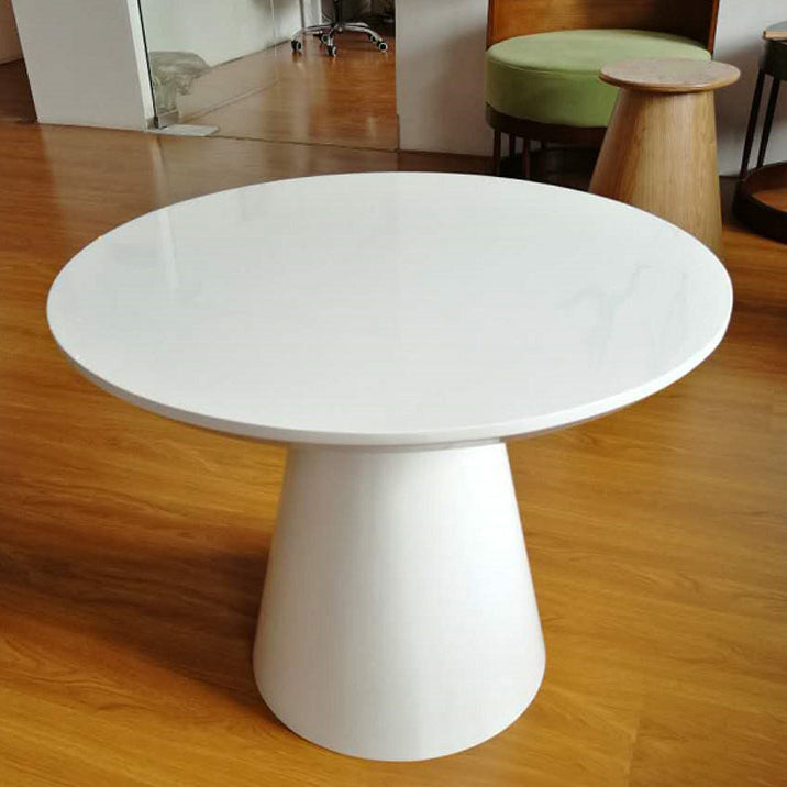 Solid Wood No Distressing Modern Pedestal Round Coffee Table