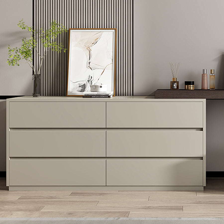 Modern 6-Drawer Flip-top Makeup Vanity Set with Mirror and Stool
