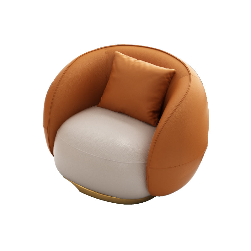 Contemporary Solid Color Sloped Arm Curved Sofa for Living Room