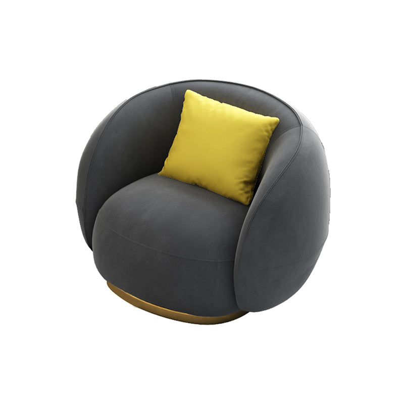 Contemporary Solid Color Sloped Arm Curved Sofa for Living Room