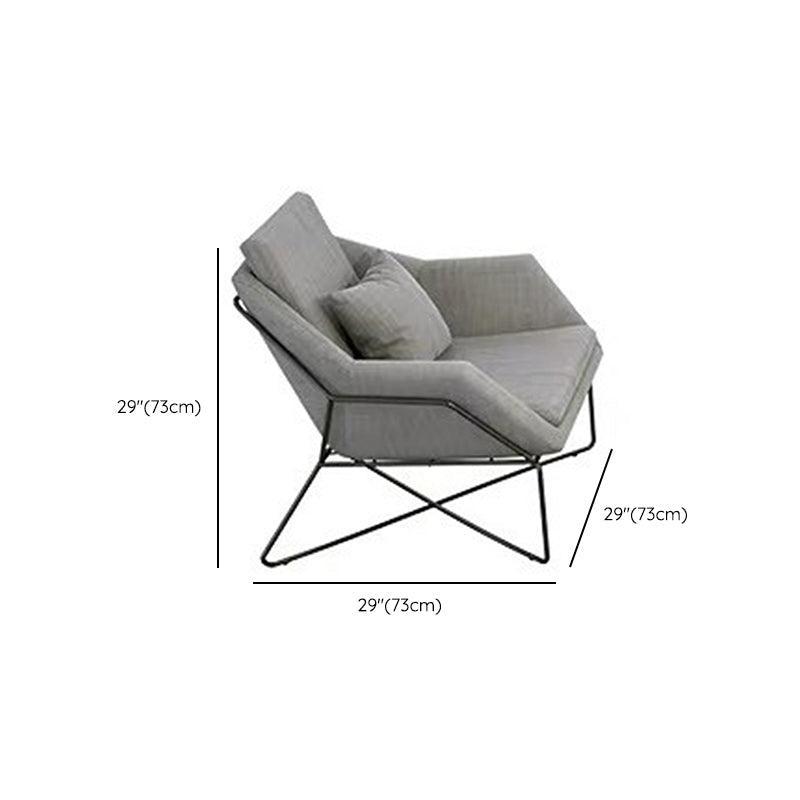 Contemporary Style Cotton Flared Arm Sofa in Gray For Living Room