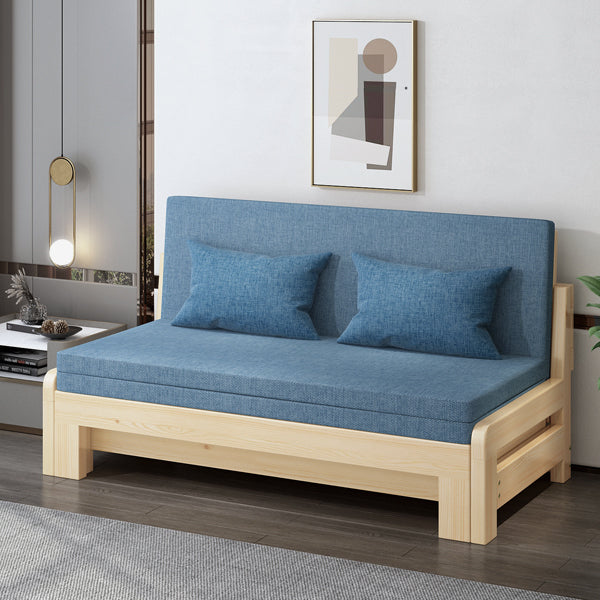 Scandinavian Pillow Included Sofa Bed 33"W Solid Wood Sleeper Sofa