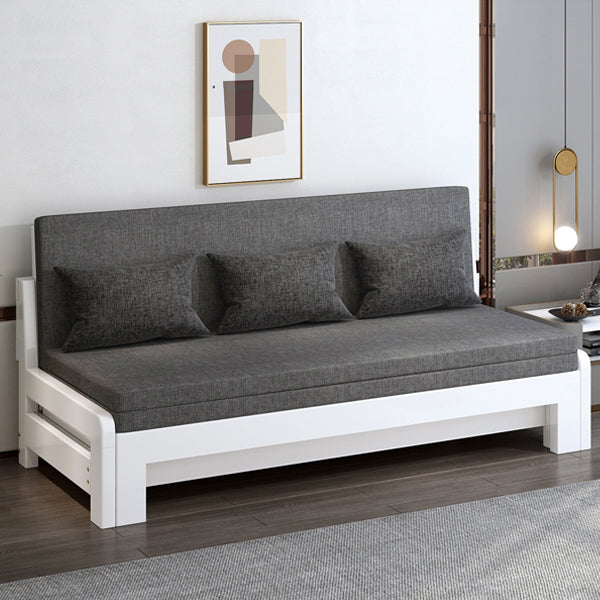 Scandinavian Pillow Included Sofa Bed 33"W Solid Wood Sleeper Sofa