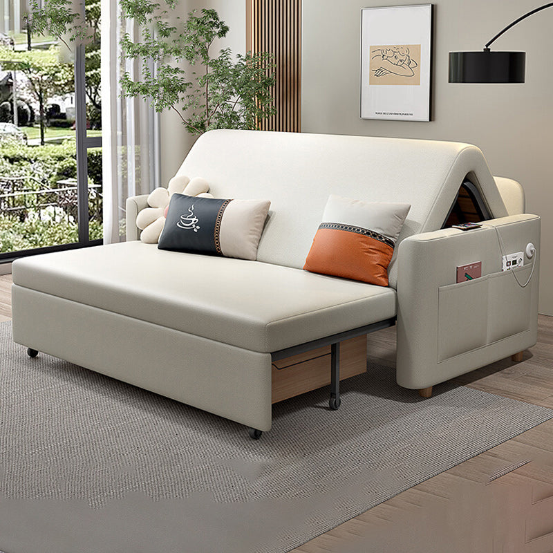 Contemporary Pillow Included Sleeper Sofa Faux leather Sofa Bed