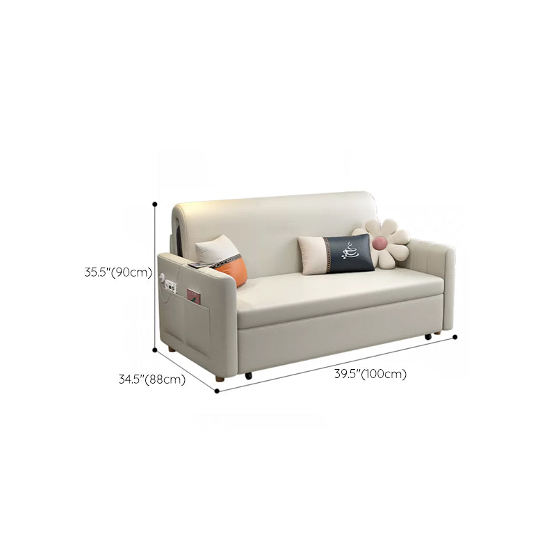 Contemporary Pillow Included Sleeper Sofa Faux leather Sofa Bed