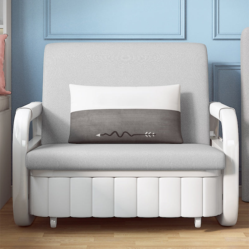 Contemporary Fabric Sofa Bed in Gray Removable Sleeper Sofa Pillow Included