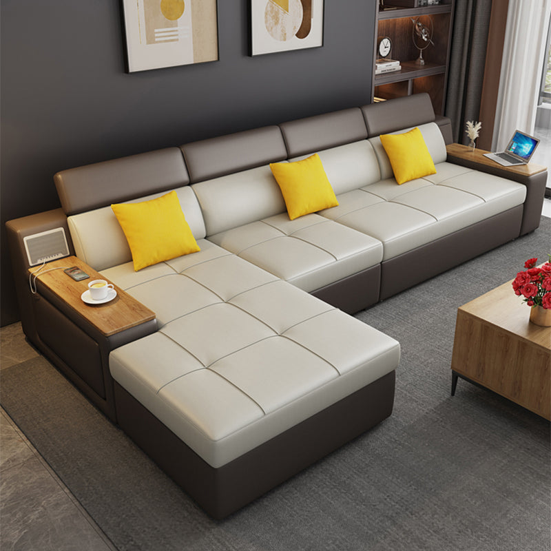 Contemporary Faux Leather Futon Sofa Square Armed Futon Sleeper Sofa