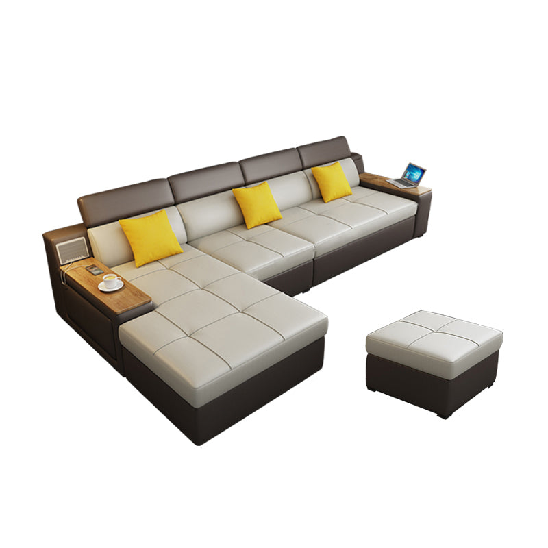 Contemporary Faux Leather Futon Sofa Square Armed Futon Sleeper Sofa