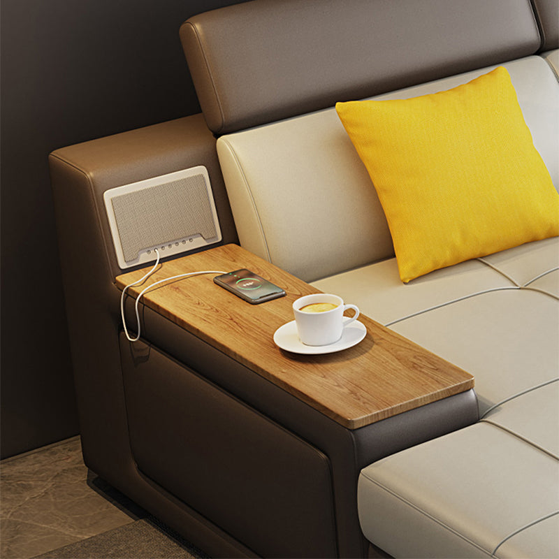 Contemporary Faux Leather Futon Sofa Square Armed Futon Sleeper Sofa