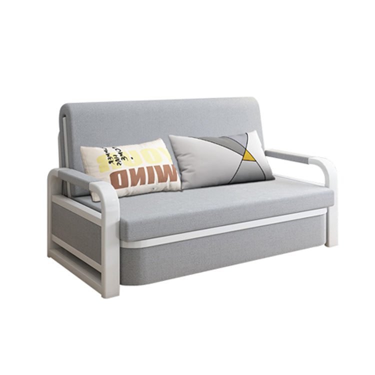 Fabric Removable Cushions Sofa Bed Contemporary Sleeper Sofa in Gray