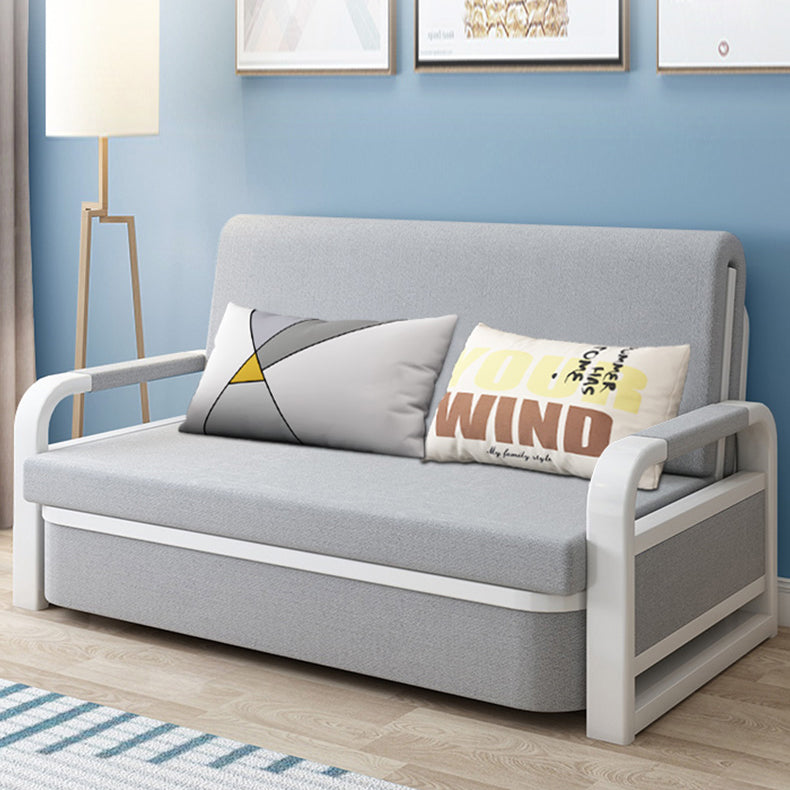 Fabric Removable Cushions Sofa Bed Contemporary Sleeper Sofa in Gray