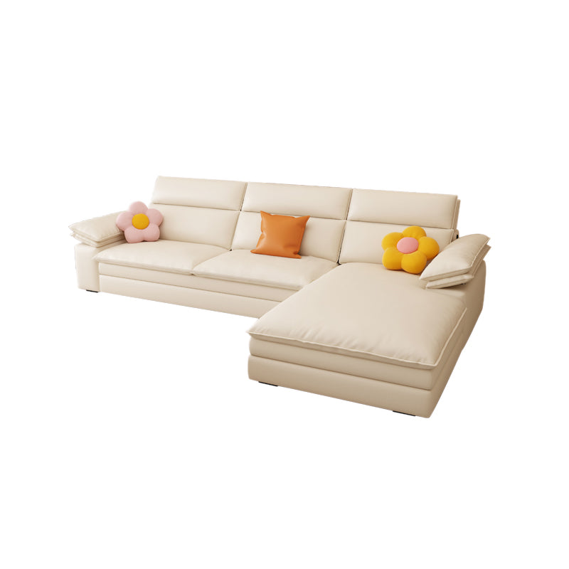 Contemporary Faux leather Sleeper Sofa in White Pillow Top Arms Sofa Bed