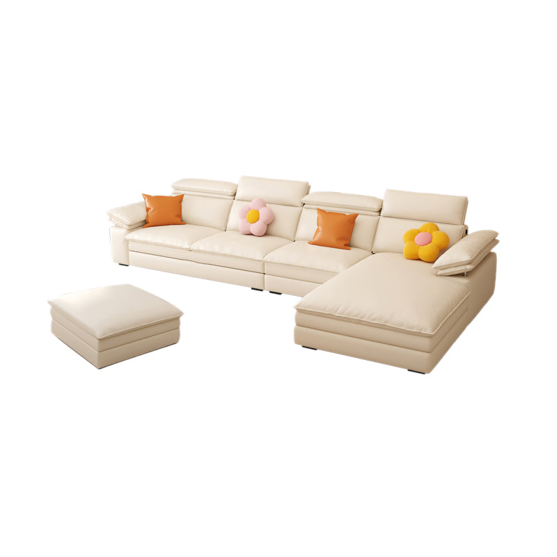 Contemporary Faux leather Sleeper Sofa in White Pillow Top Arms Sofa Bed