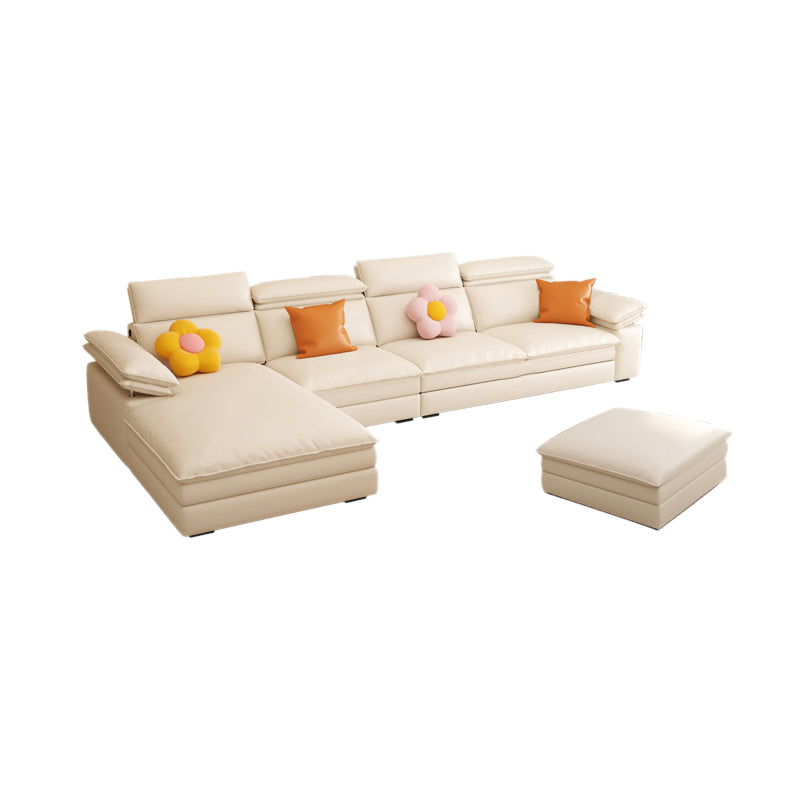 Contemporary Faux leather Sleeper Sofa in White Pillow Top Arms Sofa Bed