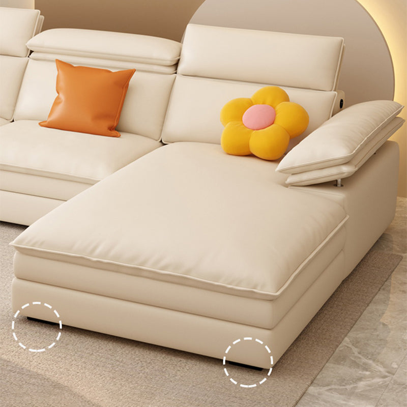 Contemporary Faux leather Sleeper Sofa in White Pillow Top Arms Sofa Bed