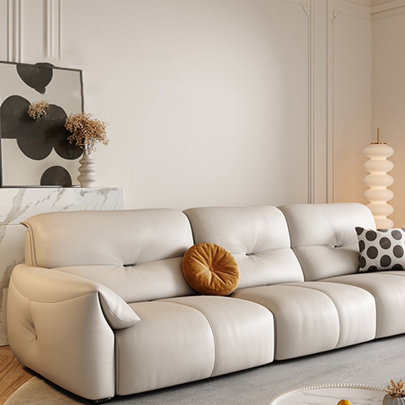 Modern Genuine Leather Sectional Sofa, Pillow Top Arm Sectional Sofa