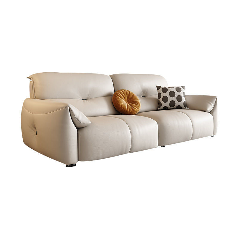 Modern Genuine Leather Sectional Sofa, Pillow Top Arm Sectional Sofa
