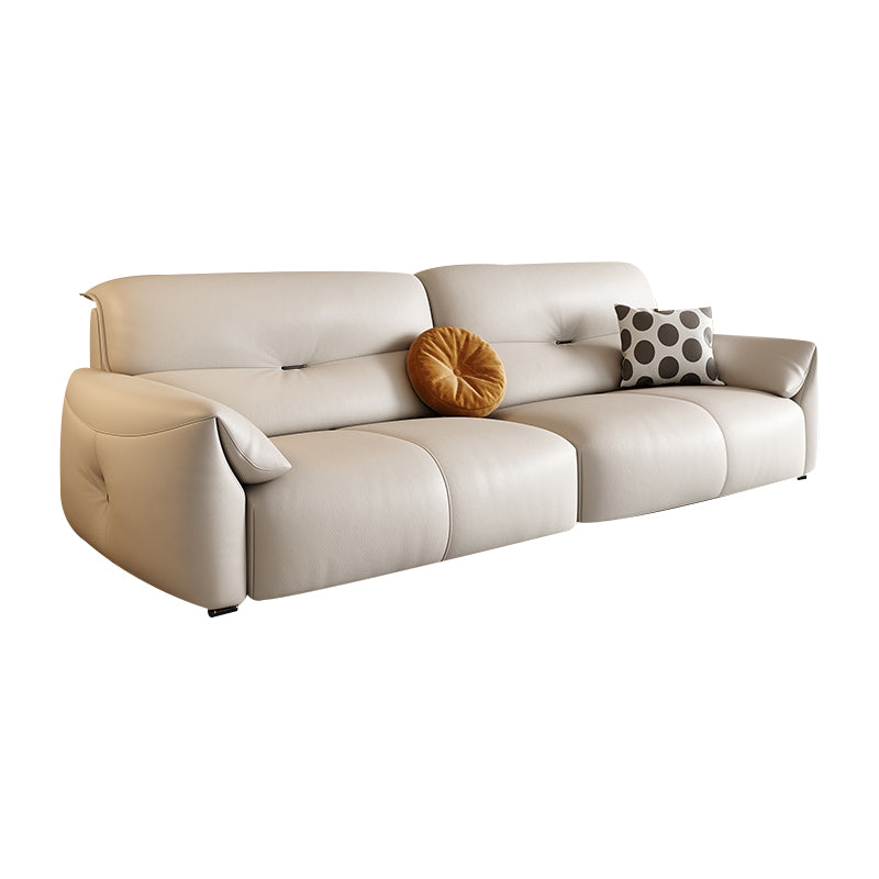 Modern Genuine Leather Sectional Sofa, Pillow Top Arm Sectional Sofa