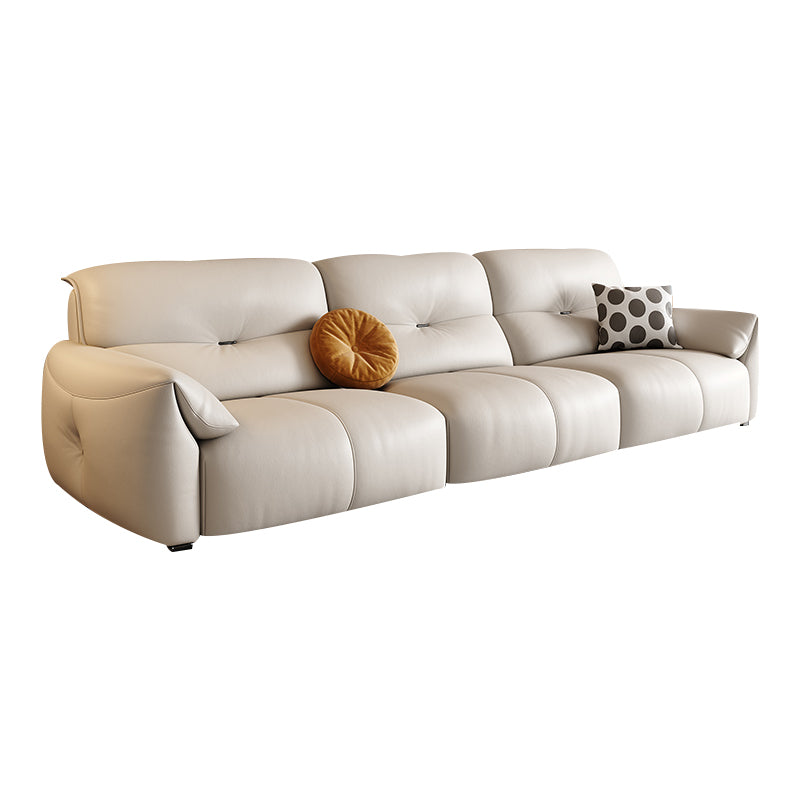 Modern Genuine Leather Sectional Sofa, Pillow Top Arm Sectional Sofa