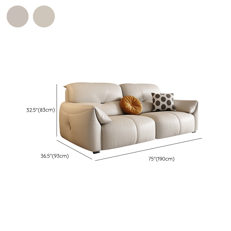 Modern Genuine Leather Sectional Sofa, Pillow Top Arm Sectional Sofa