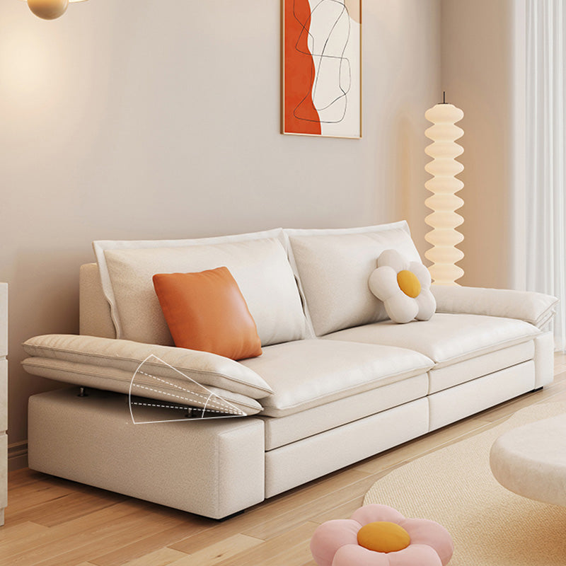 Contemporary Sleeper Sofa Faux Leather Sleeper Sofa in White