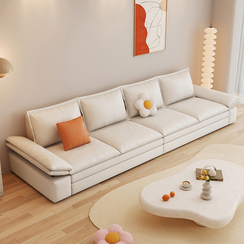 Contemporary Sleeper Sofa Faux Leather Sleeper Sofa in White