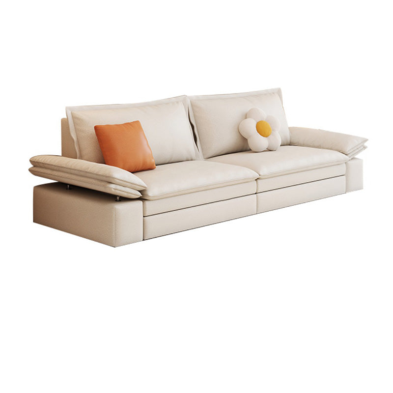 Contemporary Sleeper Sofa Faux Leather Sleeper Sofa in White