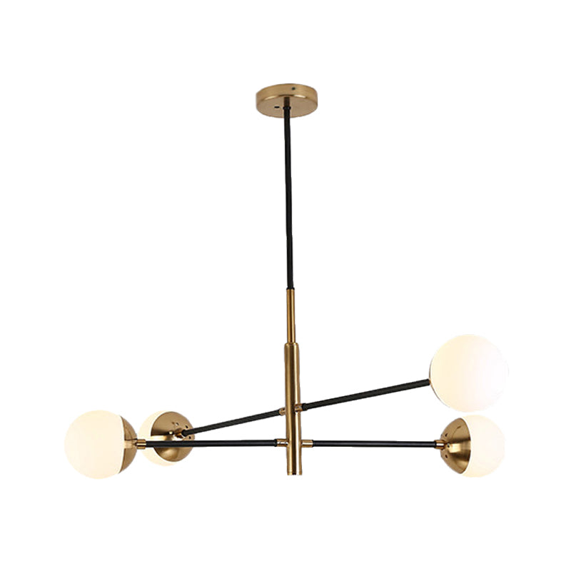 Metal Stacked Chandelier with Glass Modo Living Room Simple Style Pendant Light in Gold