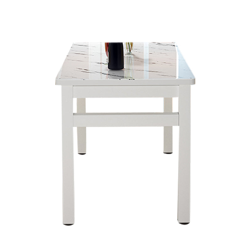 Modern Rectangular Dining Table Wooden Tabletop for Living Room