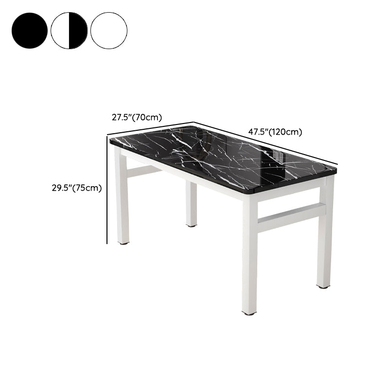 Modern Rectangular Dining Table Wooden Tabletop for Living Room