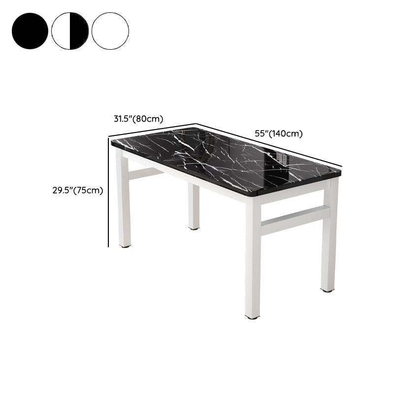 Modern Rectangular Dining Table Wooden Tabletop for Living Room