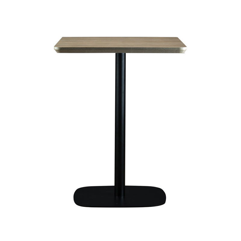 Modern Square Dining Table Wood Tabletop with Steel Pedestal Base
