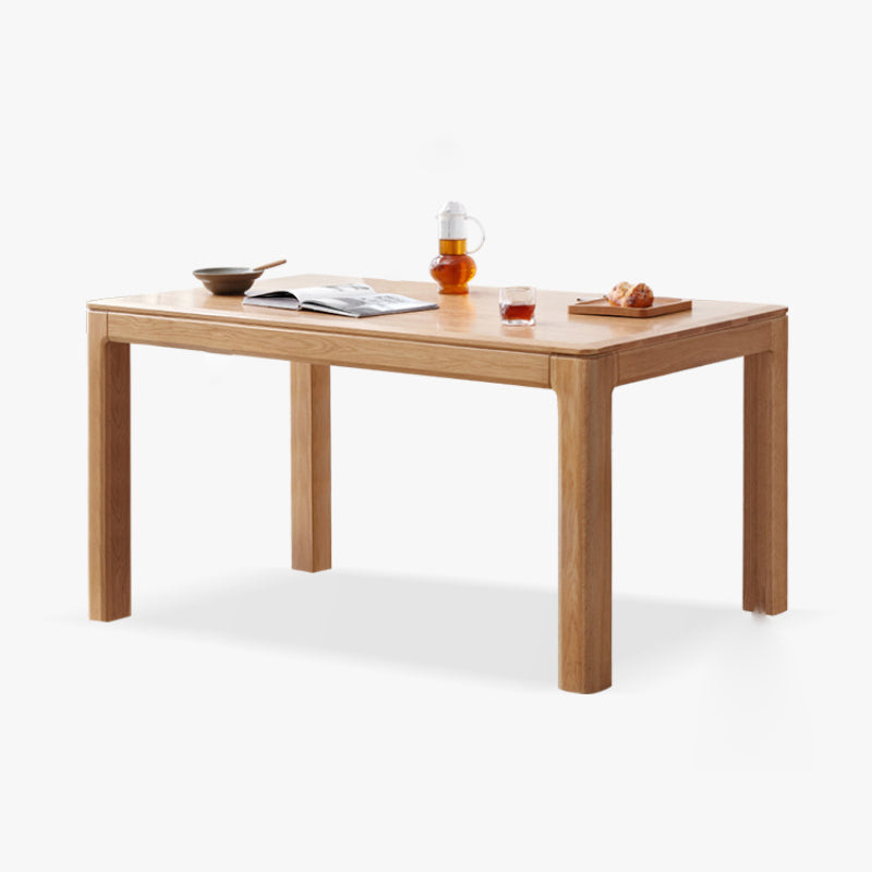 Modern Style Rectangle Oak Solid Wood Dining Table in Natural