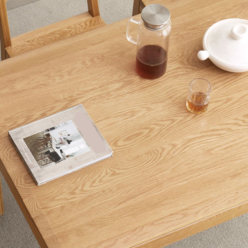 Modern Style Rectangle Oak Solid Wood Dining Table in Natural