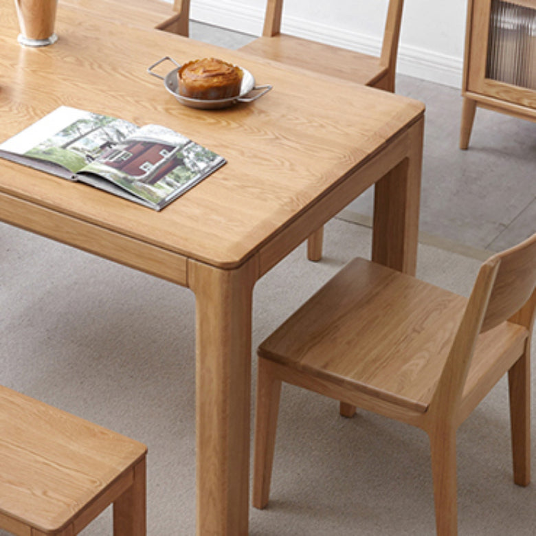 Modern Style Rectangle Oak Solid Wood Dining Table in Natural