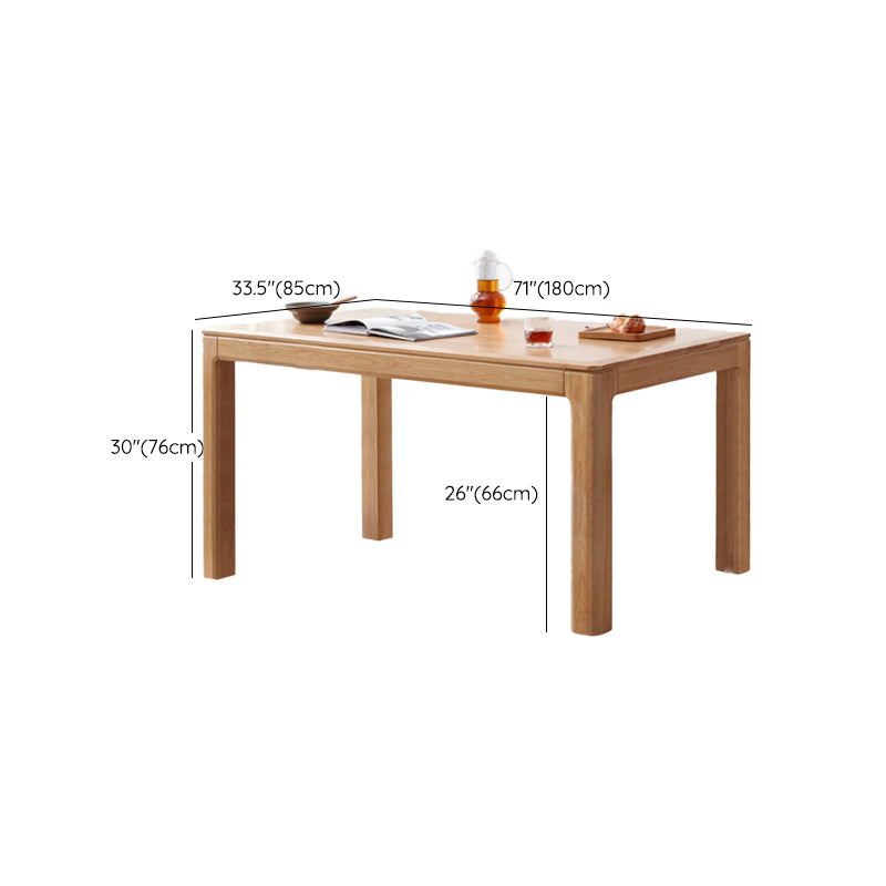 Modern Style Rectangle Oak Solid Wood Dining Table in Natural