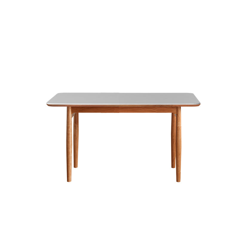 Simplicity Style Rectangle Stone Fixed Dinner Table with 4-foot