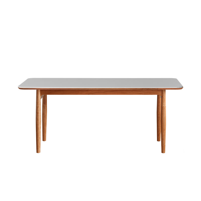 Simplicity Style Rectangle Stone Fixed Dinner Table with 4-foot