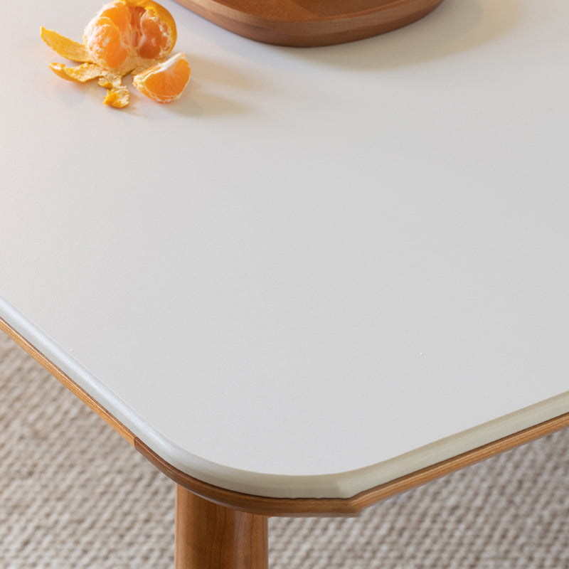 Simplicity Style Rectangle Stone Fixed Dinner Table with 4-foot