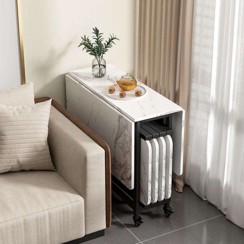 Simplicity Style Rectangle Wood Dining Site Table with Drop-Leaf