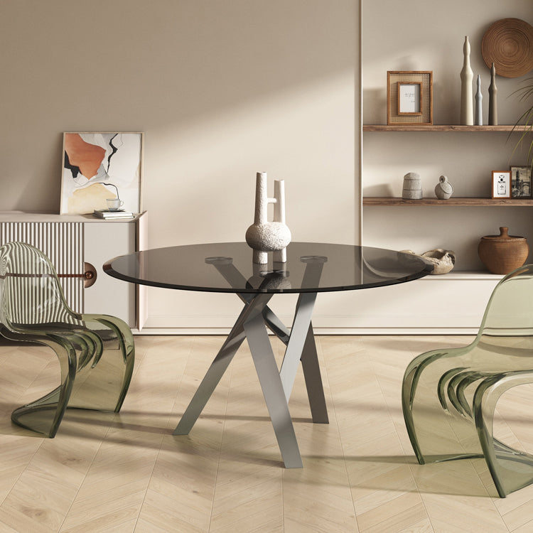 1/2/3 Piece Round Shape Tempered Glass Dining Room Furniture Set