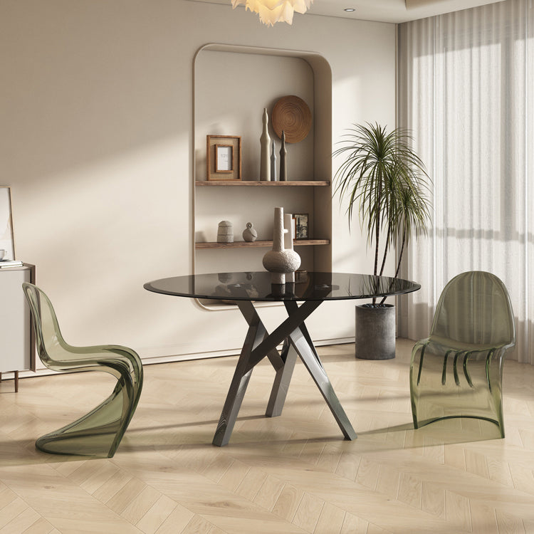 1/2/3 Piece Round Shape Tempered Glass Dining Room Furniture Set