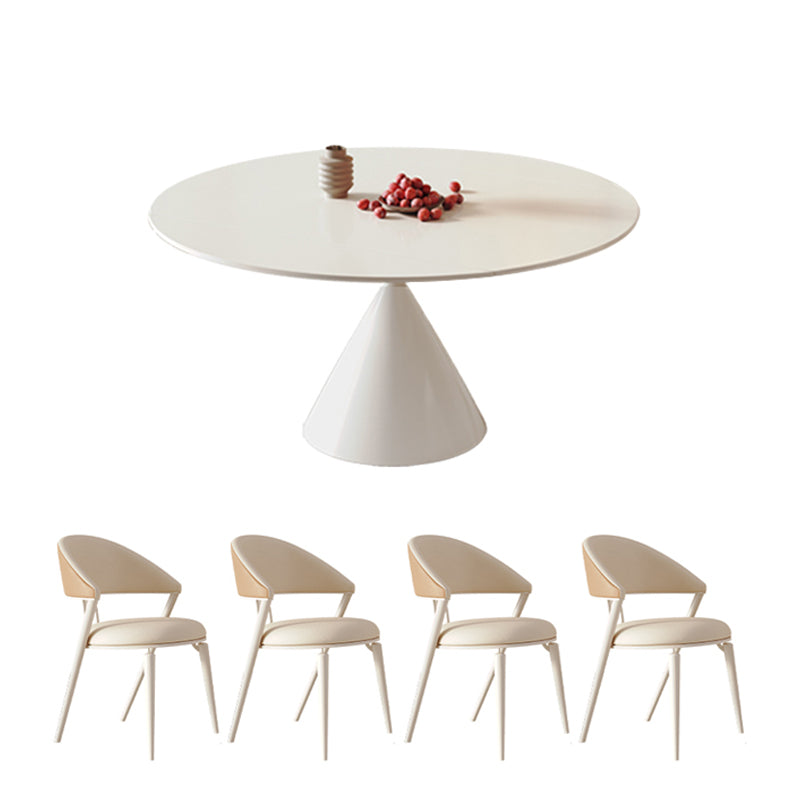 Contemporary Extendable Sintered Stone Top Dining Table with Chairs
