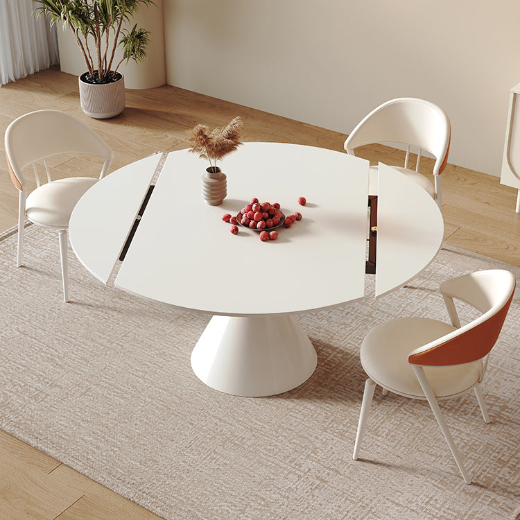 Contemporary Extendable Sintered Stone Top Dining Table with Chairs